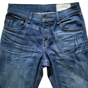 Rag & Bone Fit 3 Men's Slim Straight Jeans Blue Distressed Whiskered Denim - 32